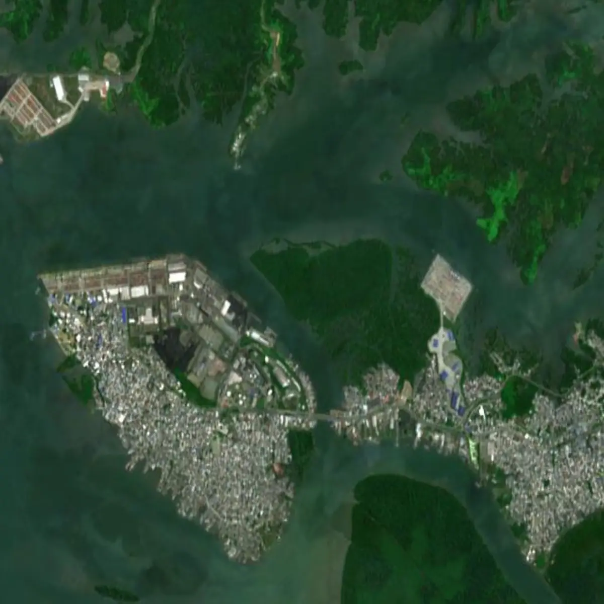 Vista satelital de las comunas 5 y 6 de Buenaventura